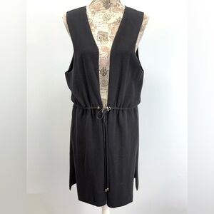 ONEA Black Sleeveless drawstring waist knit duster Cardigan size XL